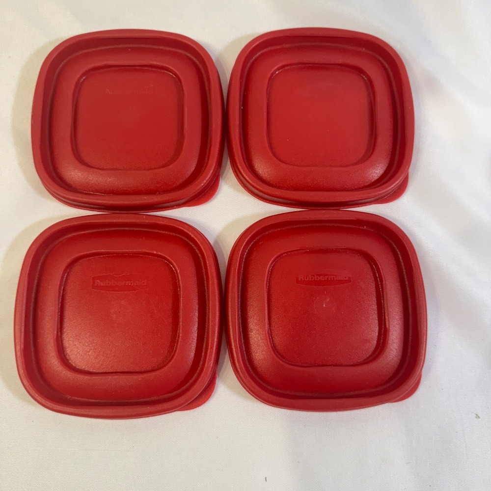 Rubbermaid Easy Find Lids Red Square Replacement Lids 4 Pack 7J58 79 LDPE‎
